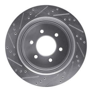 Ford F-150 Brake Rotor (1) - Rear Right - R1 Concepts - Drilled & Slotted - Silver - `12-`20